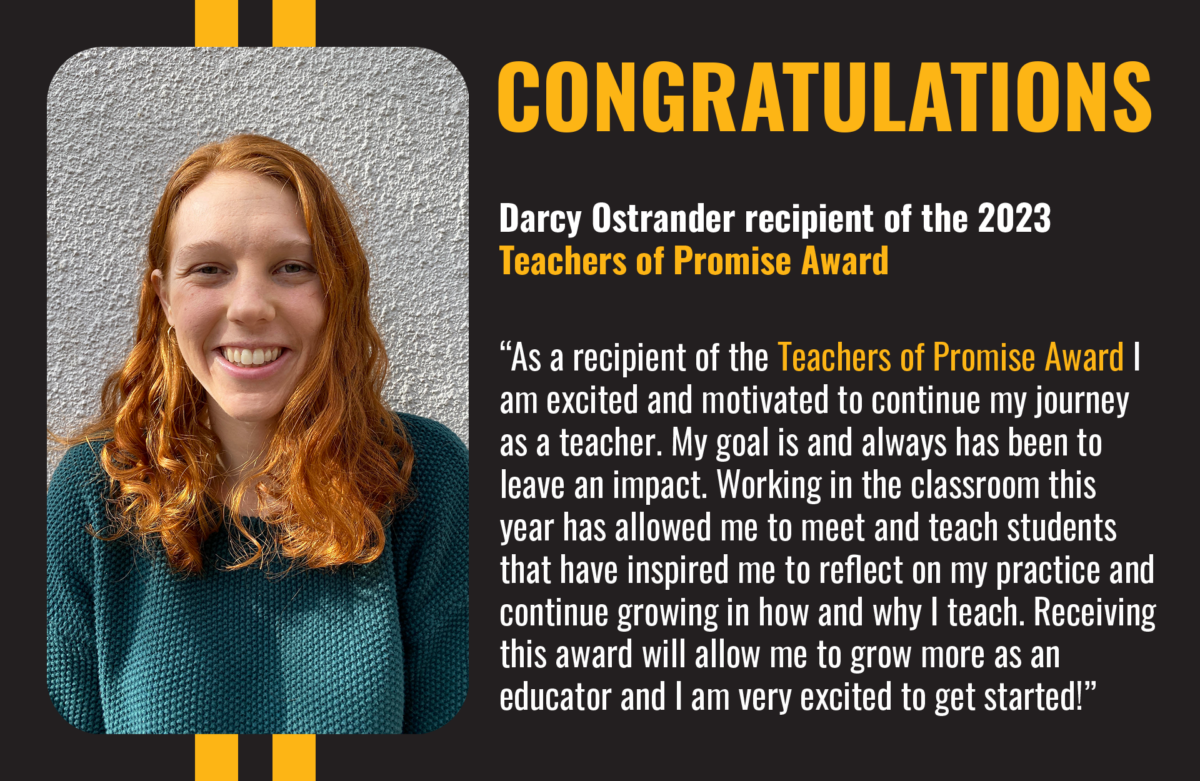 Congratulations Darcy Ostrander